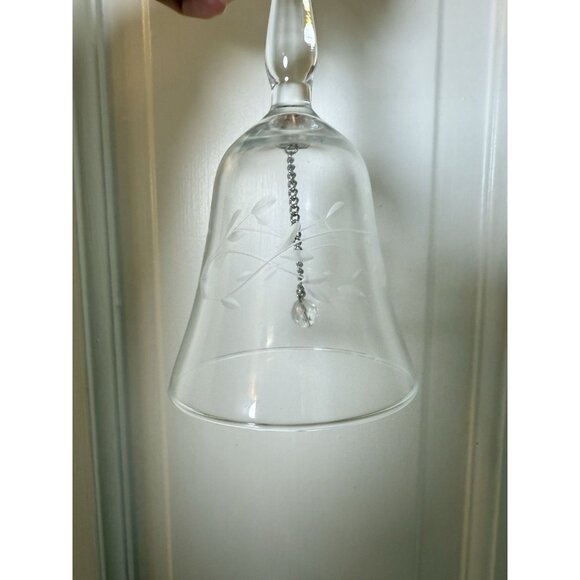 Vintage PRINCESS HOUSE Etched Clear Crystal Glass Bell 6" - Picture 3 of 7